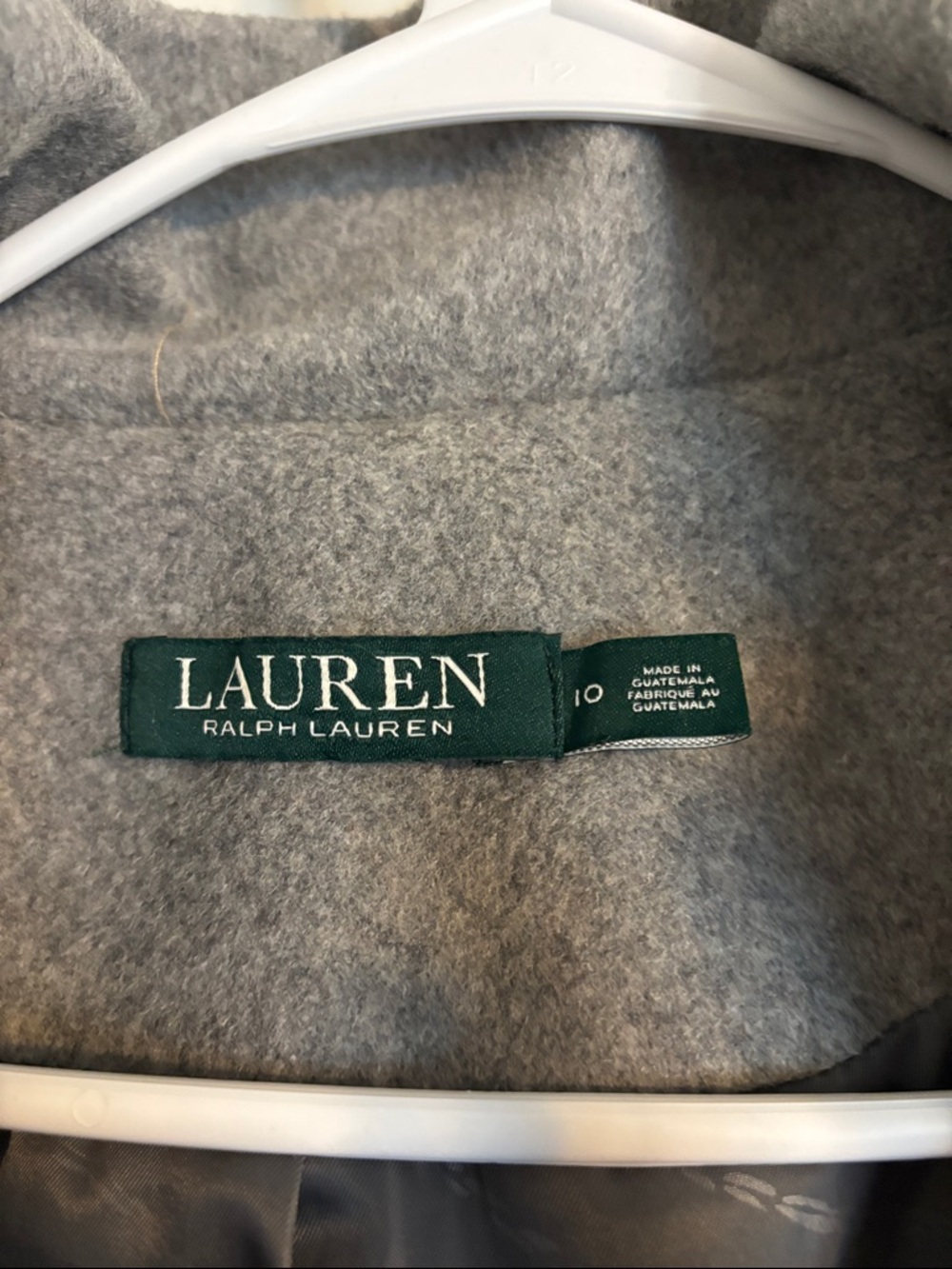 Lauren Ralph Lauren Gray Wool Blend Coat with Classic Label - Picture 2 of 2